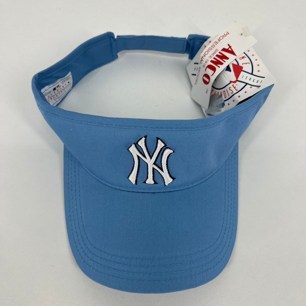 New York Yankees Annco Visor Light Blue MLB Baseball Hat Adjustable Vtg NWT